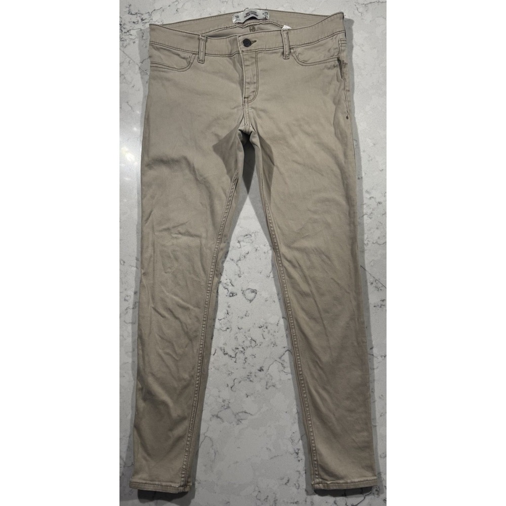 Hollister Jeans Womens 9 Regular Khaki Beige Super Skinny Cotton Stretch Casual